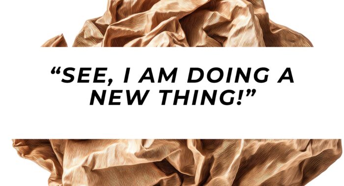 See, I am doing a new thing